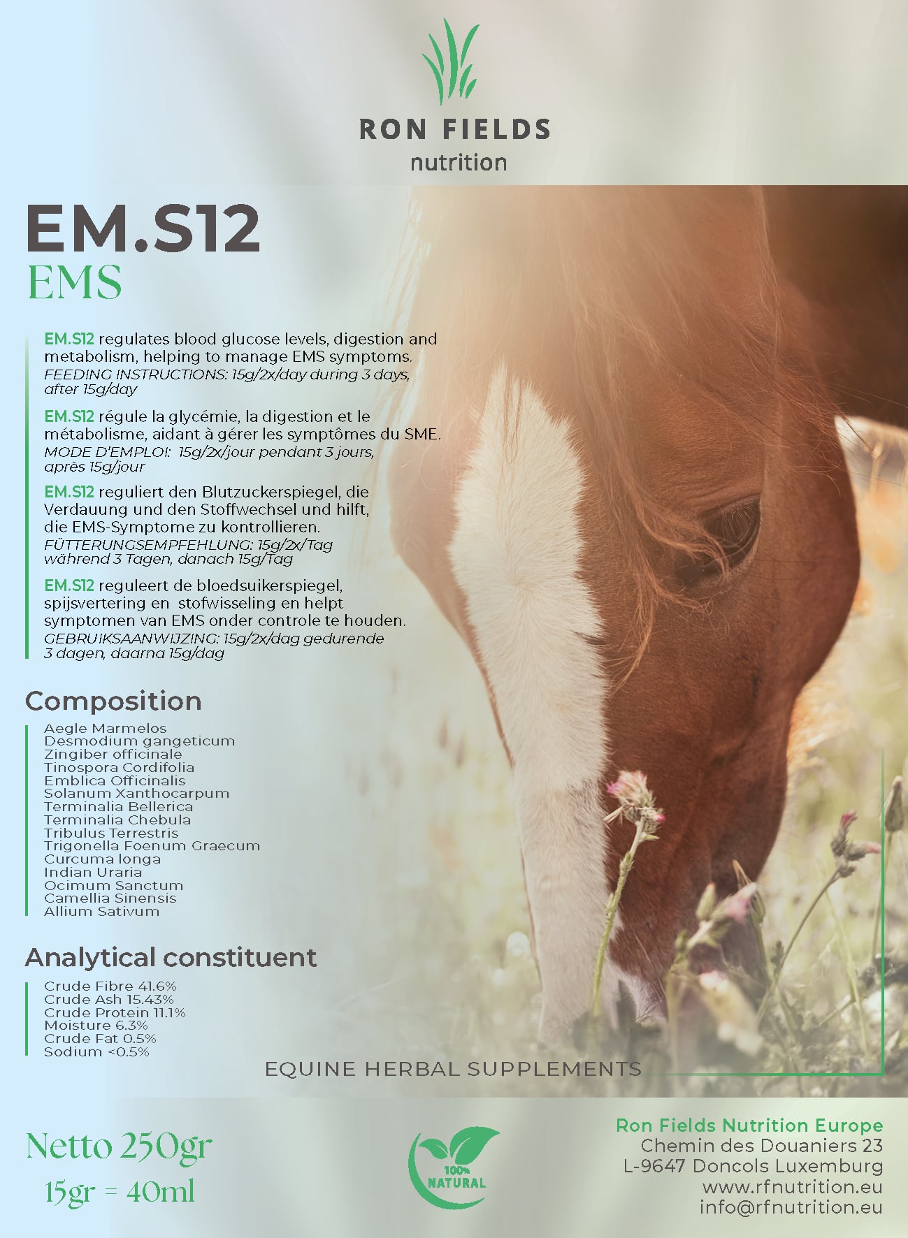 EM.S12 – Natural Support for Blood Sugar and Metabolism in Horses - Image 3