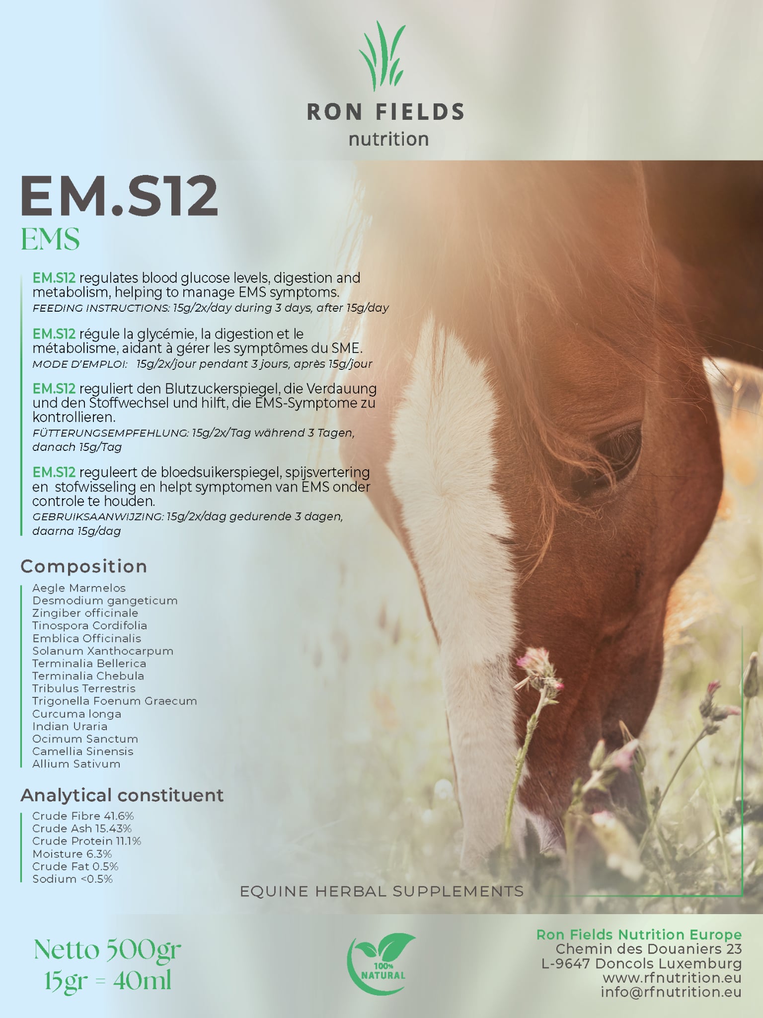 EM.S12 – Natural Support for Blood Sugar and Metabolism in Horses - Image 4